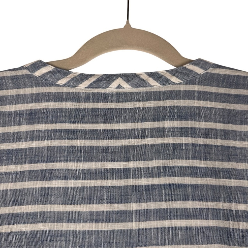 Athleta Stripe Barbados Mini Dress Sz M Cover Up Striped Blue White Cotton - Picture 7 of 7